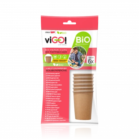 Copos de papel BIO 250 ml - 6 arte