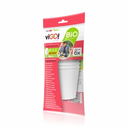 viGO! Kubki papierowe z powłoką dyspersyjną białe 250ml 6 sztuk , akcesoria piknikowe