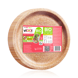 Wheat bran plates 20 cm - 6 pcs