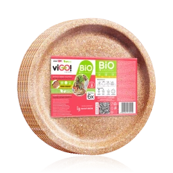 Wheat bran plates 20 cm - 6 pcs