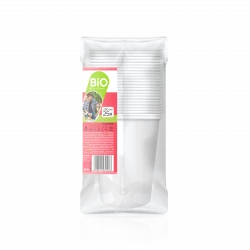 Kubki papierowe z barierą dyspersyjną białe 250ml 25szt