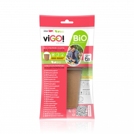 Bio papirbegere 250 ml - 6 kunst