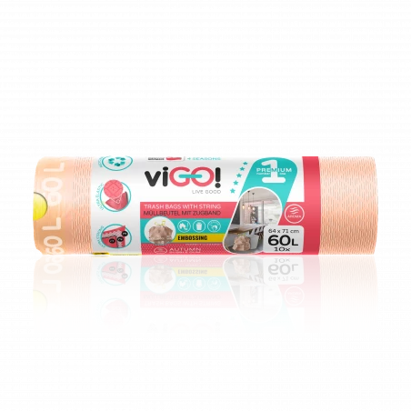 viGO! Premium no.1 Worki LD z taśmą 4 SEASONS AUTUMN guma balonowa 60L 10szt