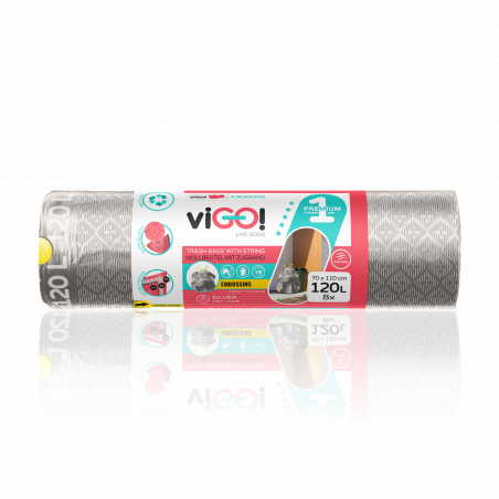 viGO! Premium no.1 LD bags with tape 4 SEASONS SILVER new home 120L 8szt
