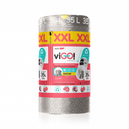 viGO! Premium LD-zakken met XXL ZILVER tape 35L 50 st