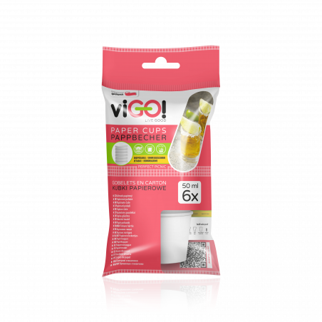 viGO! Copos de papel branco 50ml 6 un.