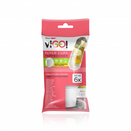 viGO! Copos de papel branco 50ml 6 un.