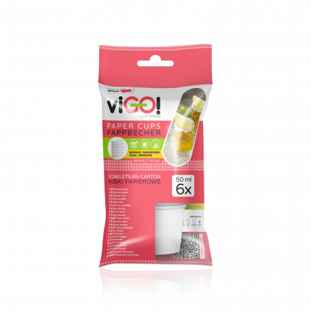 viGO! Paper cups white 50ml 6 pcs.