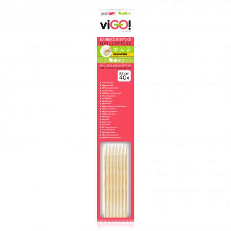 viGO! BIO Shish kebab sticks 40 stuks, 25 cm