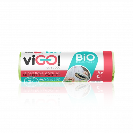 viGO! Bio-PLA-Beutel, grün verschnürt, 35L, 10 Stück