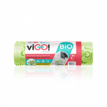 viGO! Bio PLA bags tied green 60L 10 pieces