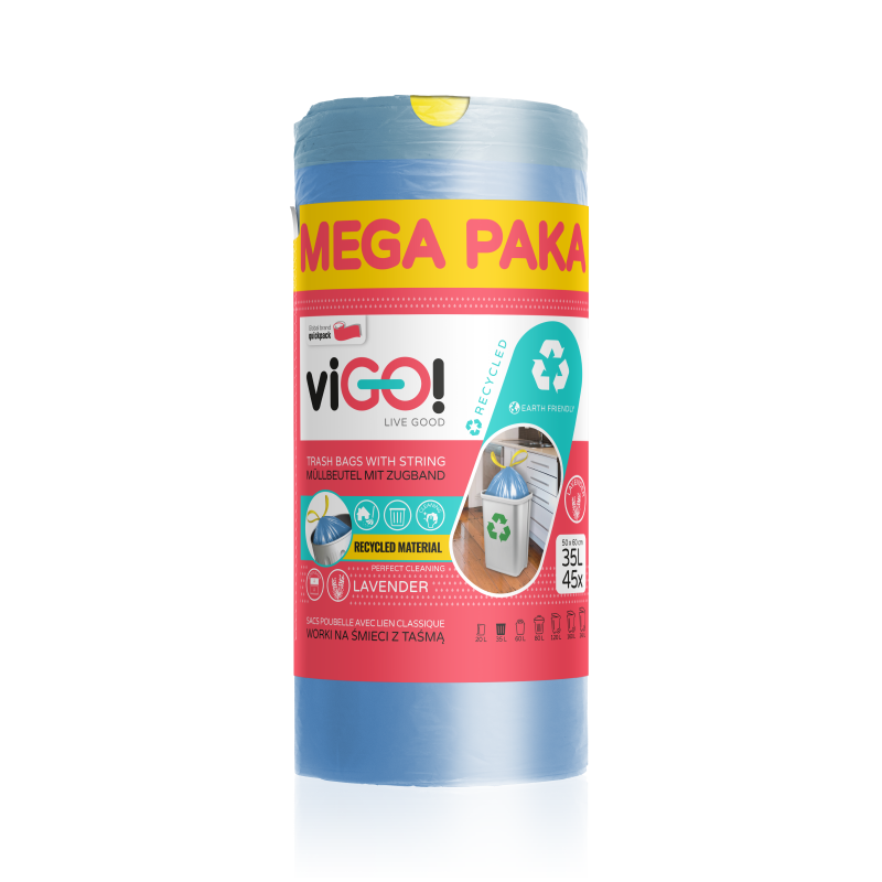 viGO! MEGA 35L 45pc blue lavender tape bags