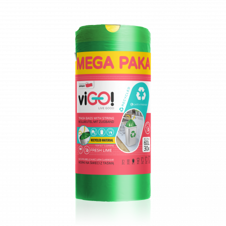 viGO! Borse con nastro verde. lime MEGA 60L 30 pz