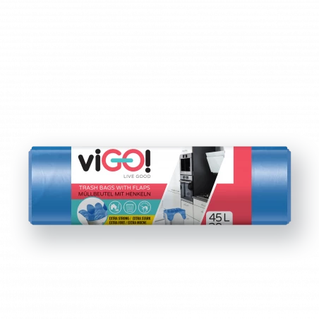 viGO! HDPE σακούλες σκουπιδιών με λαβές 45L