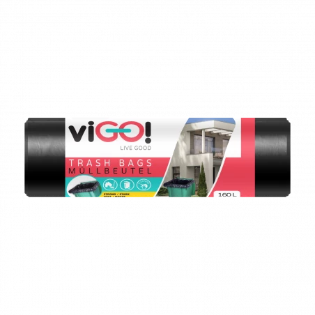 viGO! Σακούλες σκουπιδιών LDPE, μαύρες, 160L