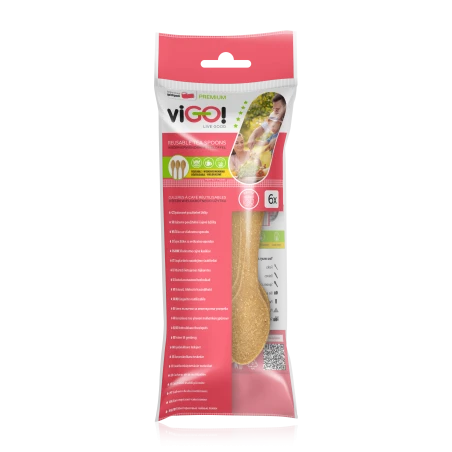 viGO! Reusable teaspoons 6pcs wood fiber