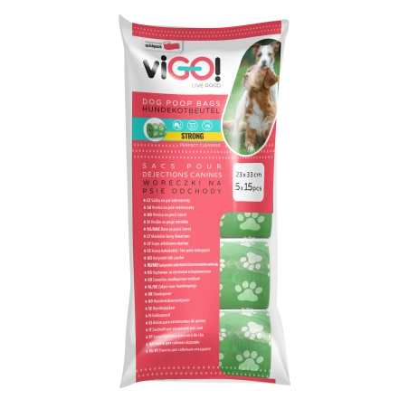 viGO! Sacos para excrementos de cães, conjunto de 5