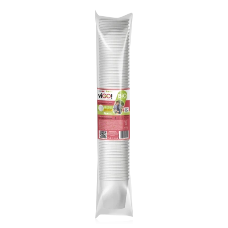 viGO! White paper cups with dispersion barrier 180ml 50pcs