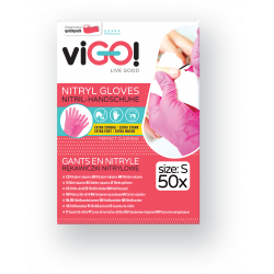 Gants en nitrile rose Taille pièces S-50