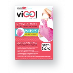Ružové nitrilové rukavice veľkosť S-50 kusov
