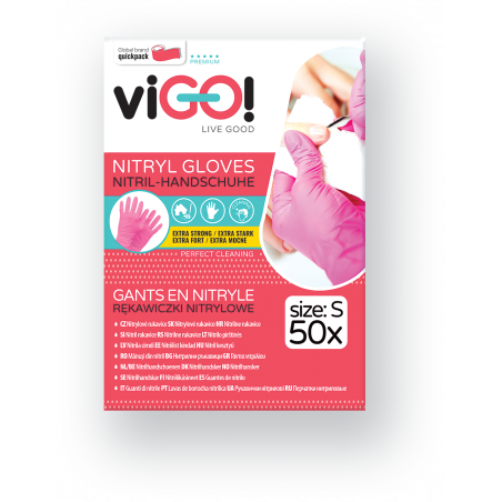 Guantes de nitrilo color rosa tamaño piezas S-50