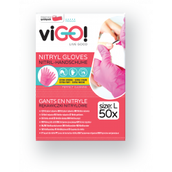 Pink nitrile gloves size L-50 pieces