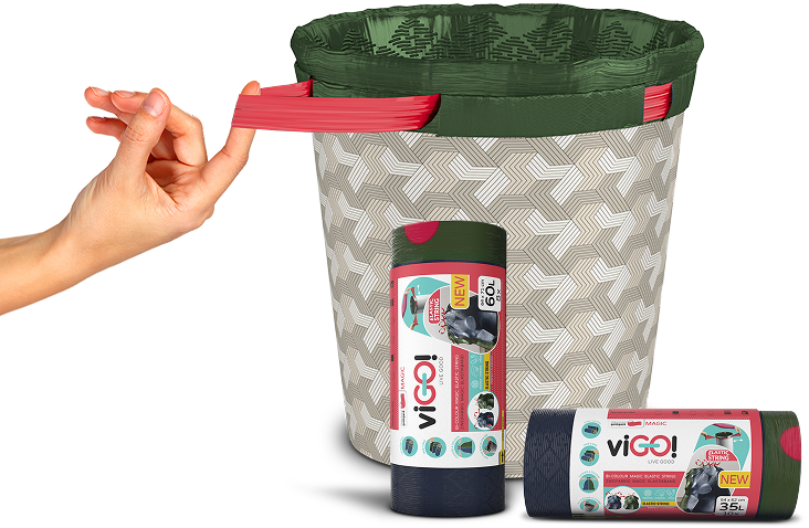 Worki na śmieci z elastyczną taśmą